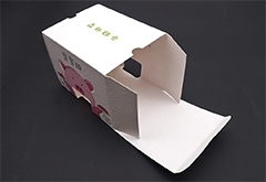 white card box with die cut for food